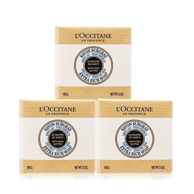 L’OCCITANE 歐舒丹 乳油木牛奶植物皂(100g)X3-專櫃公司貨