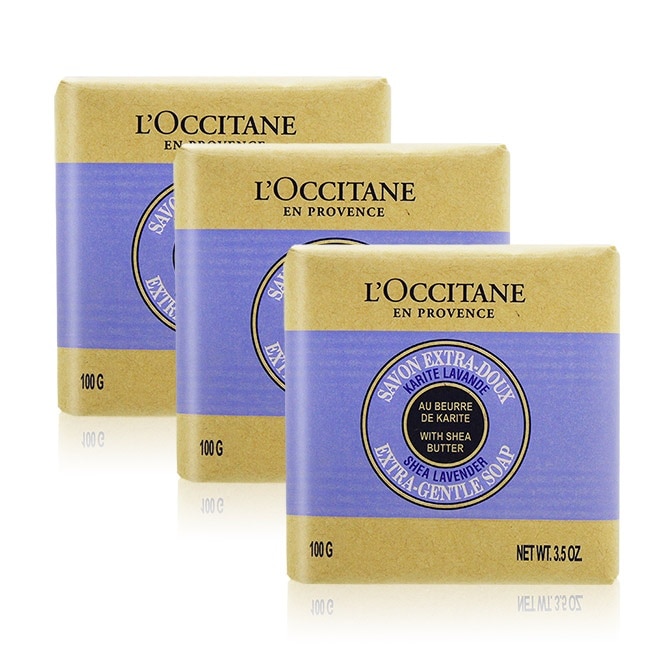 L’OCCITANE 歐舒丹 乳油木薰衣草植物皂(100g)X3-專櫃公司貨