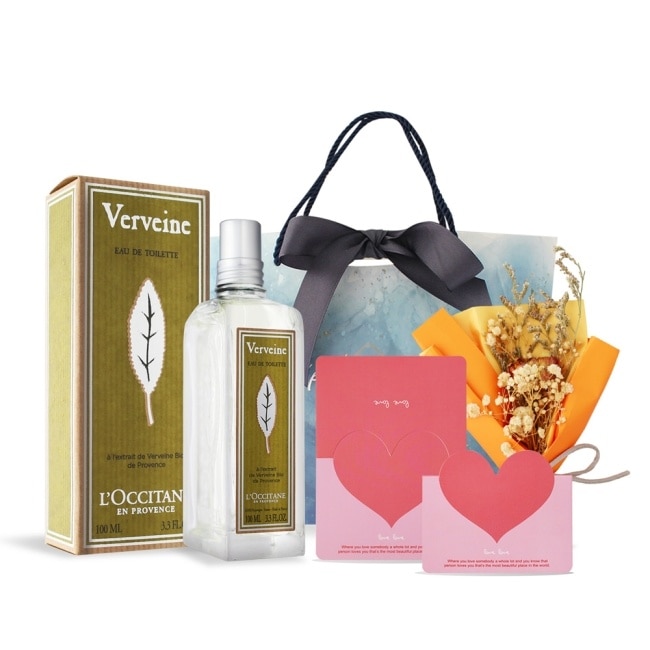 L’OCCITANE 歐舒丹 馬鞭草淡香水(100ml) 贈卡片+花束+禮袋-國際航空版