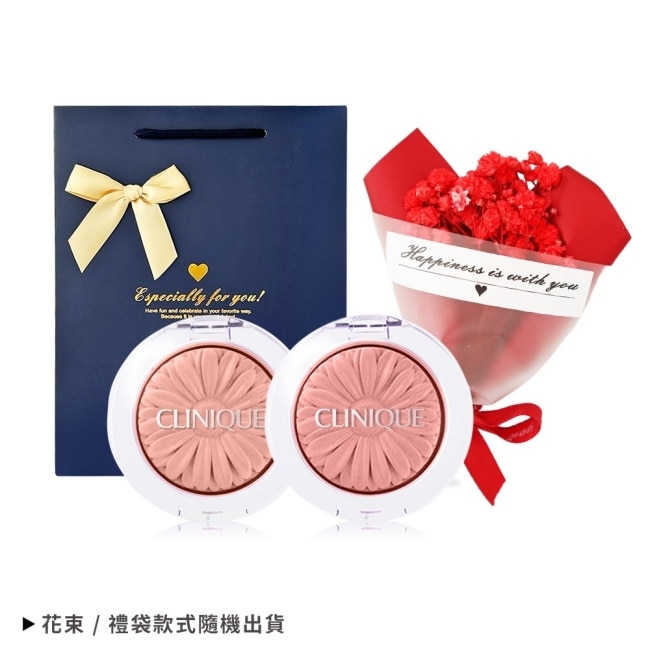 CLINIQUE 倩碧 花漾腮紅買一送一3.5gX2(#05+#08) 贈花束+禮袋-國際航空版