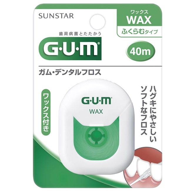 GUM 牙周護理牙線含蠟膨脹型40m