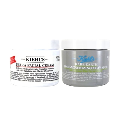 KIEHL’S 契爾氏 KIEHLS冰河醣保濕霜125ml+亞馬遜白泥面膜 125ml(國際航空版)