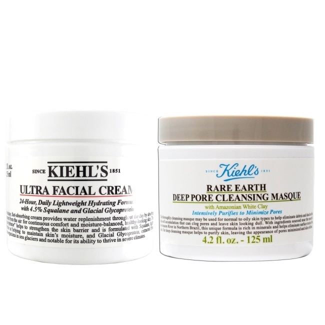 KIEHLS冰河醣保濕霜125ml+亞馬遜白泥面膜 125ml(國際航空版)