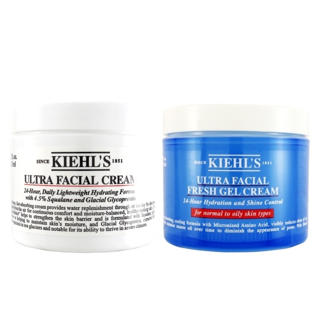 KIEHL，S冰河醣保濕霜125ml+冰河醣水感凝凍125ml(國際航空版)