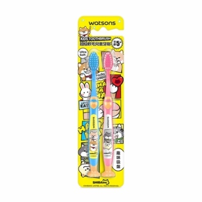 Watsons 屈臣氏 屈臣氏超軟毛兒童牙刷2入(柴犬工房)