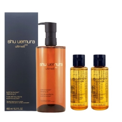 SHU UEMURA SHU UEMURA植村秀 山茶花頂級潔顏油組(山茶花450ml+柚子50ml*2)_公司貨