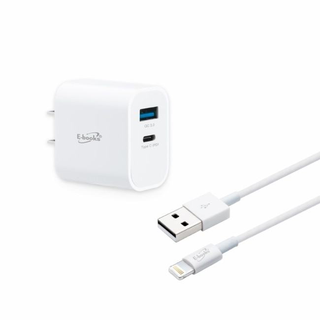【台灣製造】E-books B79 20W PD+QC3.0快速充電器