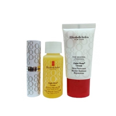 Elizabeth Arden雅頓 【Elizabeth Arden 雅頓】八小時經典旅行組 公司貨(潤澤霜+輕感平衡油+潤澤護唇膏)