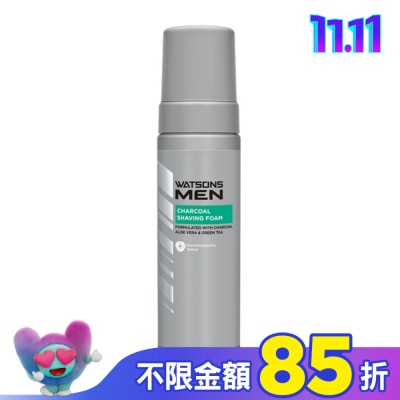 Watsons 屈臣氏 屈臣氏男士活性炭潔面刮鬍泡200ml