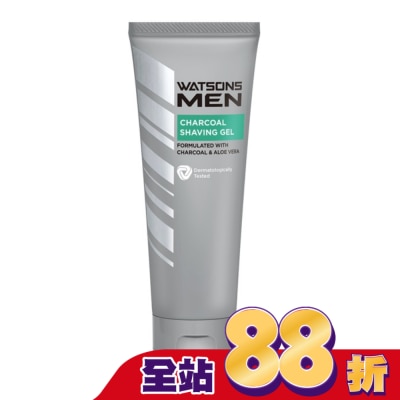 Watsons 屈臣氏 屈臣氏男士活性炭潔面刮鬍凝膠100g
