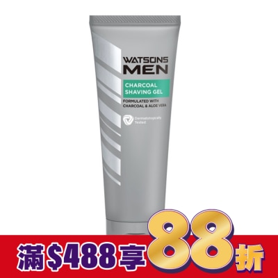 Watsons 屈臣氏 屈臣氏男士活性炭潔面刮鬍凝膠100g
