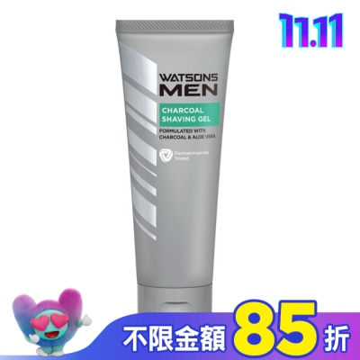Watsons 屈臣氏 屈臣氏男士活性炭潔面刮鬍凝膠100g