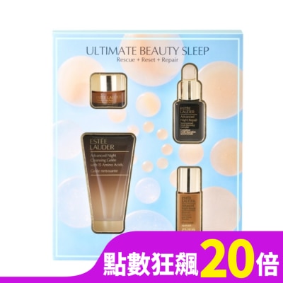 ESTEE LAUDER 雅詩蘭黛 【ESTEE LAUDER 雅詩蘭黛】小棕家族美肌修護組 公司貨(小棕瓶+亮眼霜+奇肌安瓶+潔顏蜜)