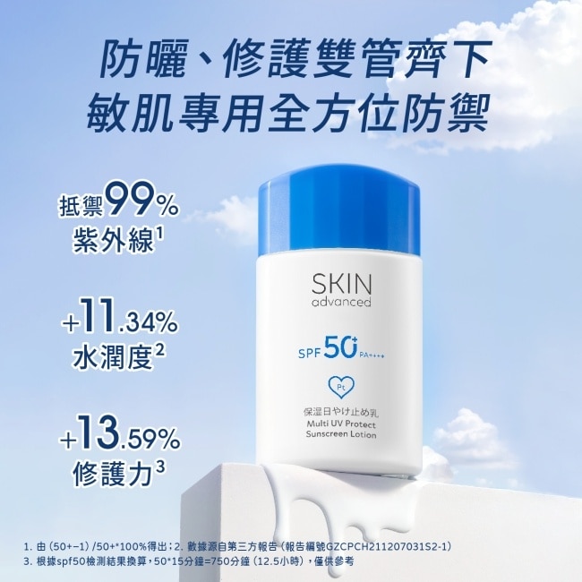 Skin Advanced 卓沿白金紓潤清透防曬乳 SPF50+ PA++++  50ml