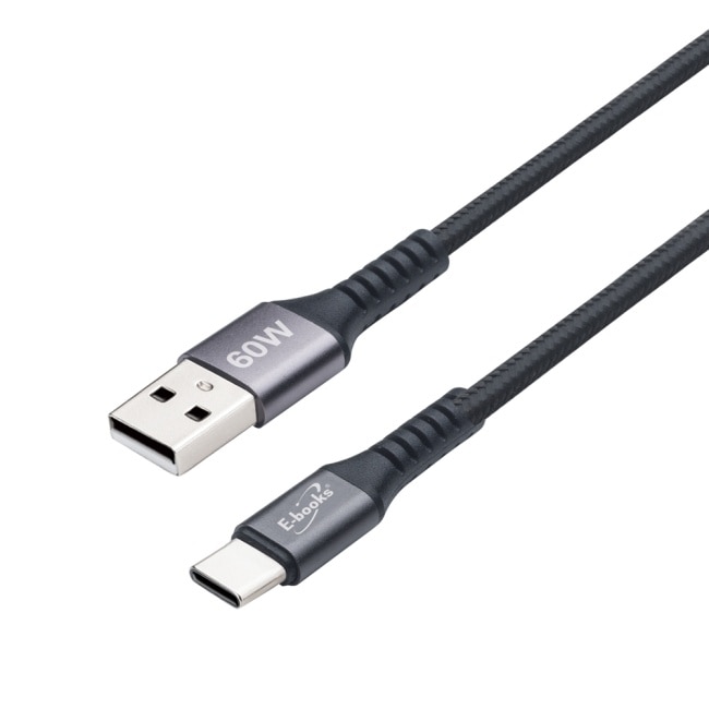 E-books XA38 鋁製USB-A to C 60W充電傳輸線-1M