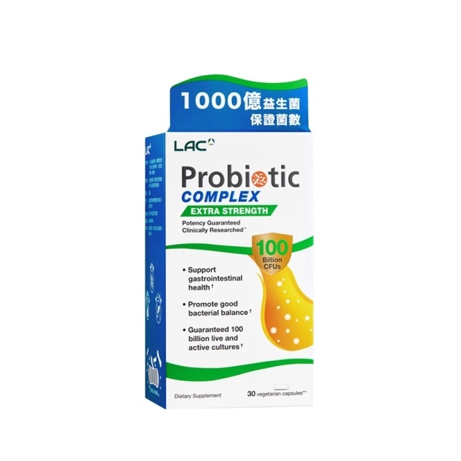 【LAC利維喜】益菌群100B膠囊食品30顆(1000億益生菌/乳酸菌/益菌生/果寡糖/孕媽咪適用/醫師推薦)