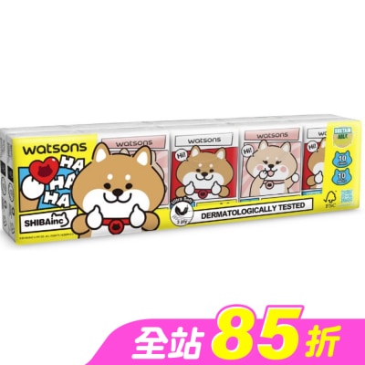 Watsons 屈臣氏 - 屈臣氏迷你紙手帕3層10抽10包(柴犬工房)