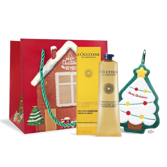 L’OCCITANE 歐舒丹 乳油木蠟菊賦活護手霜(75ml)禮袋組-國際航空版