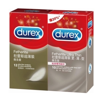 Durex 杜蕾斯 杜蕾斯 超薄型12入+超薄更薄10入組