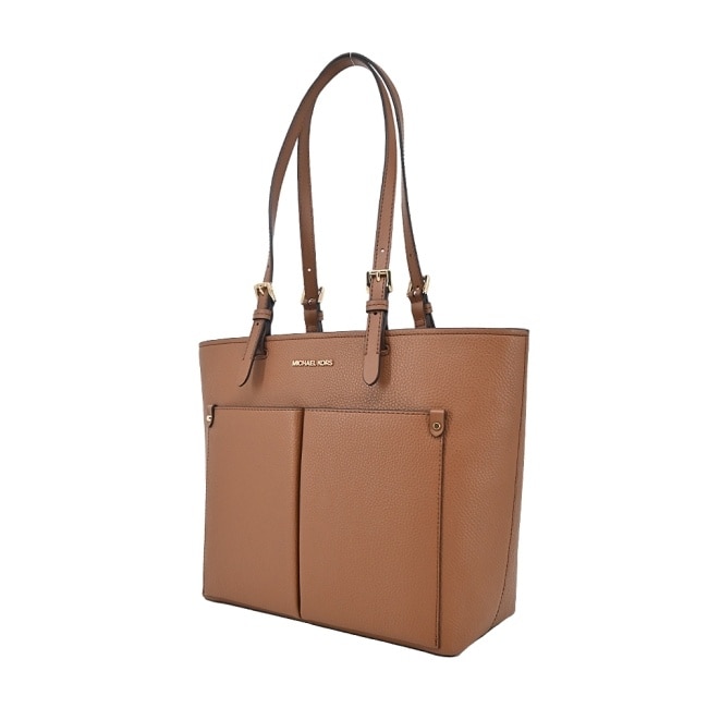 MICHAEL KORS JET SET荔枝紋前雙口袋托特包-中/棕35F3GTVT8B-64LU