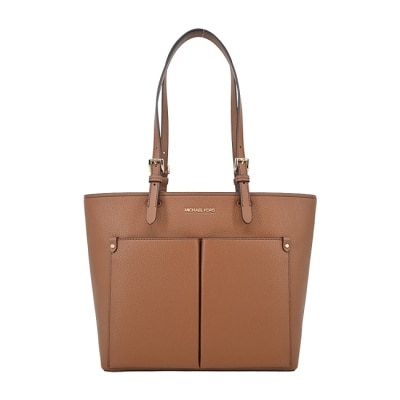 MICHAEL KORS MICHAEL KORS JET SET荔枝紋前雙口袋托特包-中/棕35F3GTVT8B-64LU