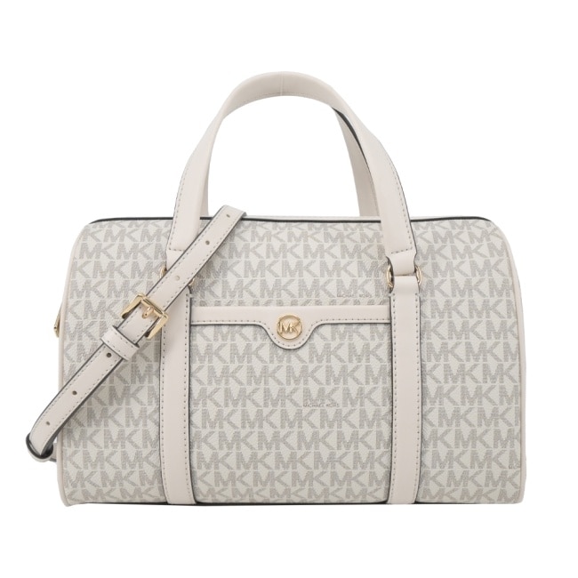 MICHAEL KORS TRAVEL PVC手提/斜背行李袋-中/米白35S4GTFS6B-42LC