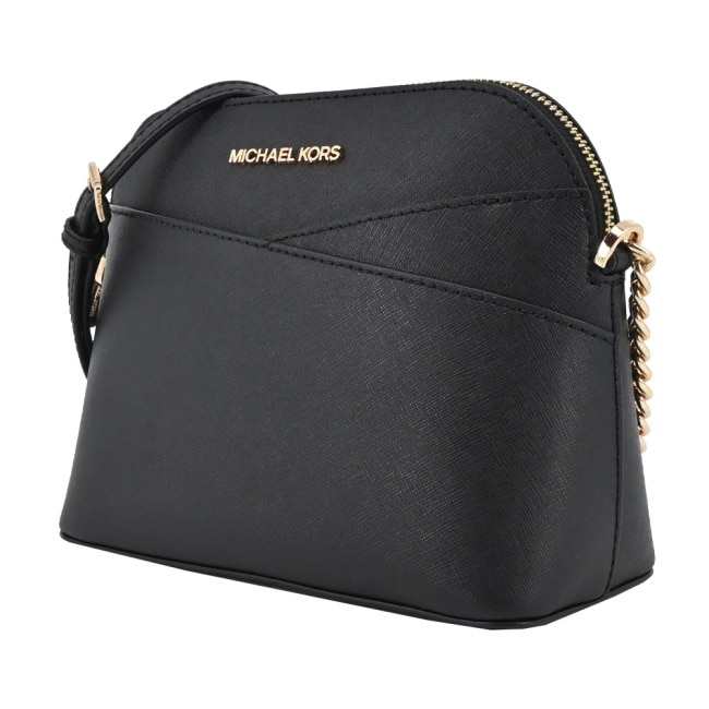 MICHAEL KORS JET SET新版交叉防刮斜背貝殼包-黑35F1GTVC6T-09