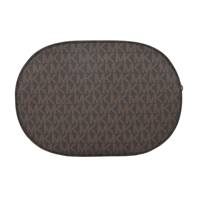 MICHAEL KORS JET SET 滿版PVC橢圓形斜背包-中/咖35S1GTVC6B-54BR