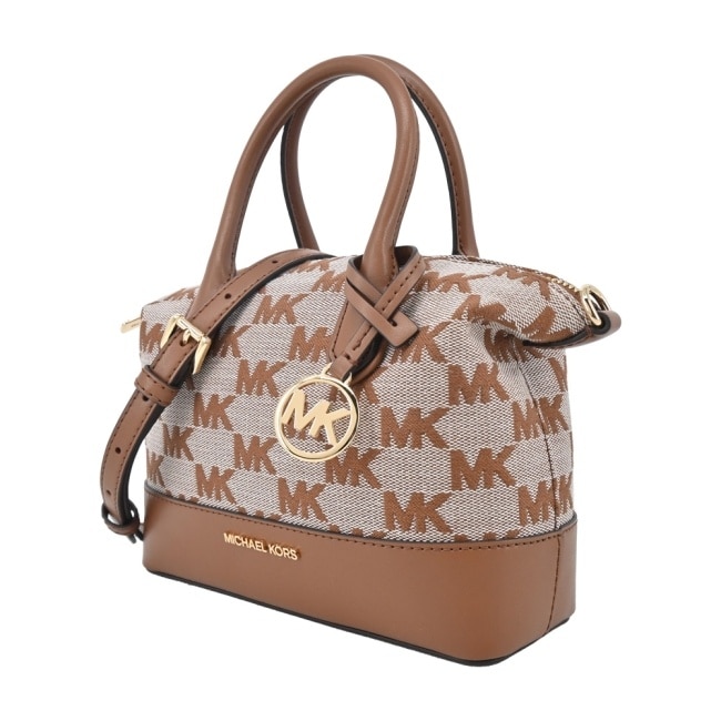 MICHAEL KORS HYDE 編織緹花滿版手提/斜背包-小/棕35S4G4FS1J-64LU