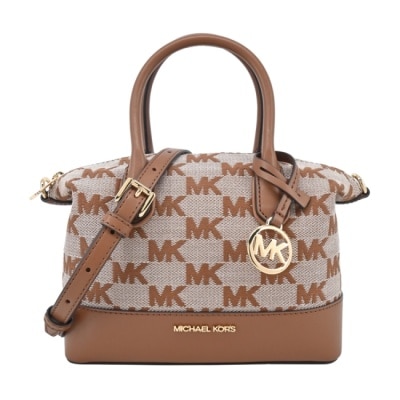 MICHAEL KORS MICHAEL KORS HYDE 編織緹花滿版手提/斜背包-小/棕35S4G4FS1J-64LU