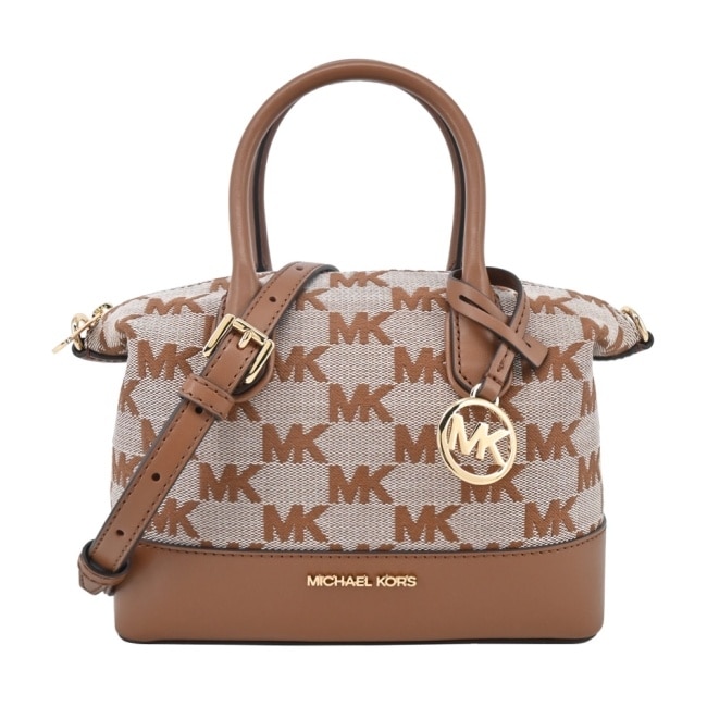 MICHAEL KORS HYDE 編織緹花滿版手提/斜背包-小/棕35S4G4FS1J-64LU