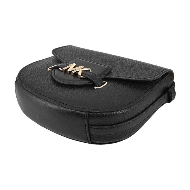 MICHAEL KORS REED 荔枝紋LOGO磁吸翻蓋斜背包-小/黑35S4G6RC1T-09