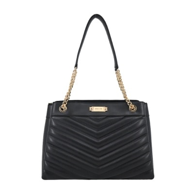 MICHAEL KORS MICHAEL KORS WHITNEY平滑小香風鏈帶托特包-黑35R4GWHT6U-09