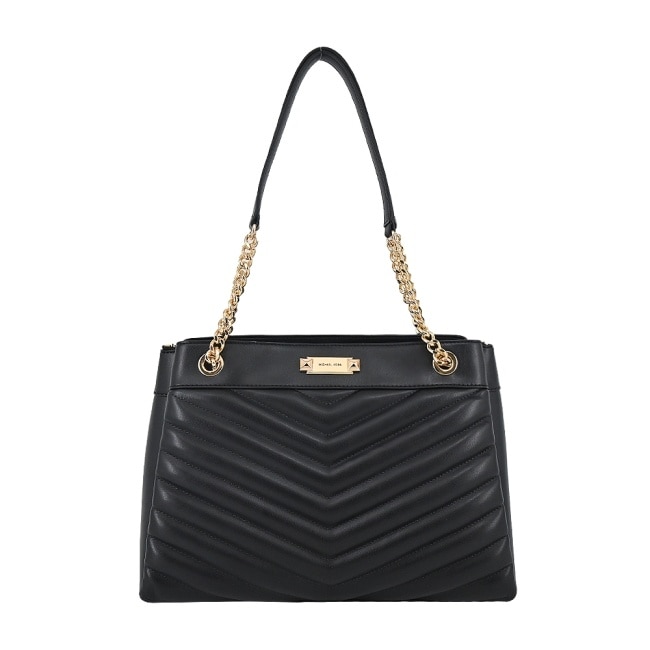 MICHAEL KORS WHITNEY平滑小香風鏈帶托特包-黑35R4GWHT6U-09