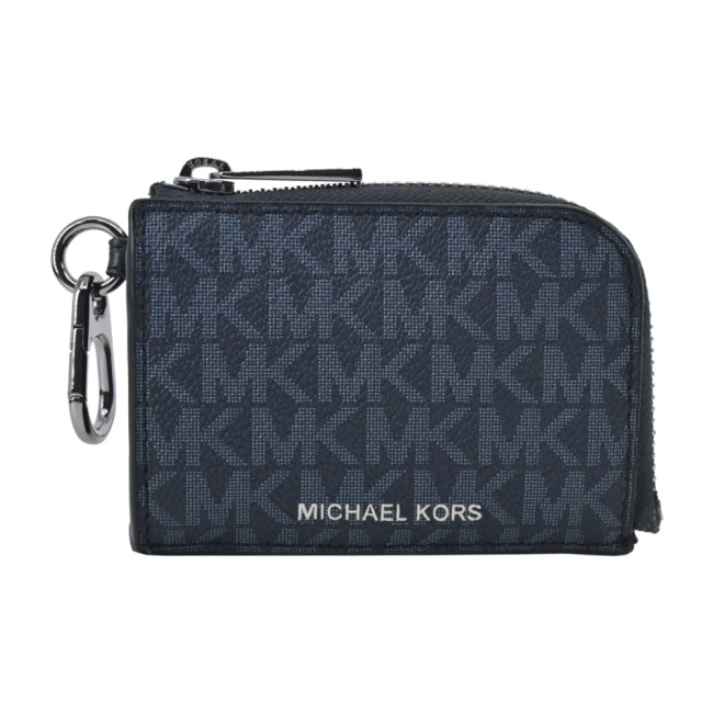 MICHAEL KORS PVC 滿版卡片/零錢包LOGO鑰匙圈禮盒-藍36S3LGFE6B-47AP