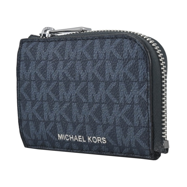 MICHAEL KORS PVC 滿版卡片/零錢包LOGO鑰匙圈禮盒-藍36S3LGFE6B-47AP