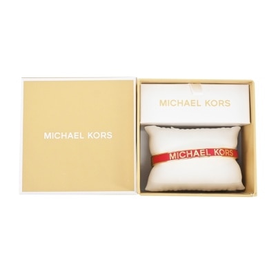 MICHAEL KORS MICHAEL KORS BRASS 寬版LOGO扣式手環禮盒-紅色MKJX8117710-G16