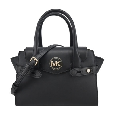 MICHAEL KORS MICHAEL KORS CARMEN 金字翻蓋手提斜背兩用包-中/黑35S2GNMS8L-09