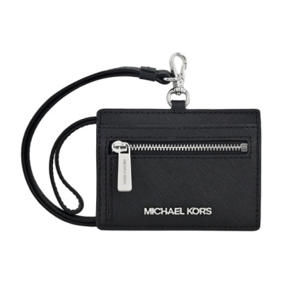 MICHAEL KORS MICHAEL KORS JET SET防刮掛繩卡片夾/證件夾-黑35S3STVD3L-09