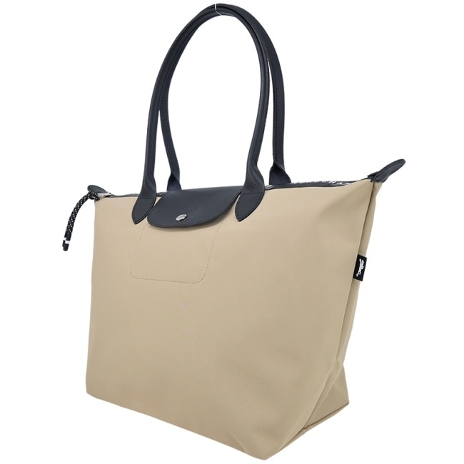 LONGCHAMP LE PLIAGE ENERGY系列再生尼龍長把肩背水餃包(大/土褐)1899-HSR-299