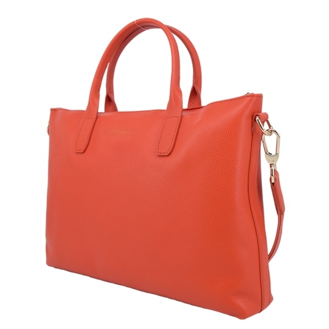 LONGCHAMP LE FOULONNE系列牛皮手提/斜背兩用公事包(小/紅椒)20032-021-685