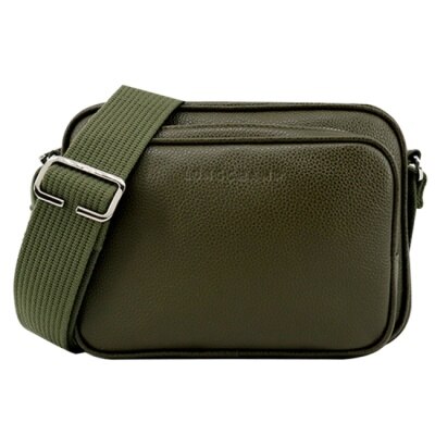 LONGCHAMP LONGCHAMP LE FOULONNE系列牛皮前口袋相機斜背包(小/卡其綠)20043-021-A23