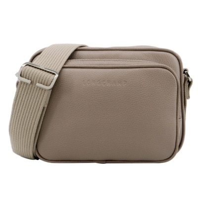 LONGCHAMP LONGCHAMP LE FOULONNE系列牛皮前口袋相機斜背包(小/斑鳩灰)20043-021-F78