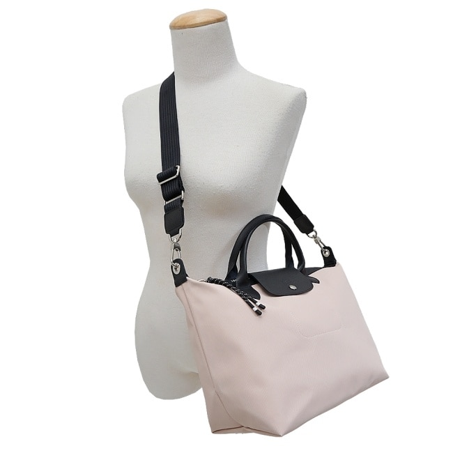 LONGCHAMP LE PLIAGE ENERGY系列再生尼龍兩用包(大/裸粉)L1515-HSR-542