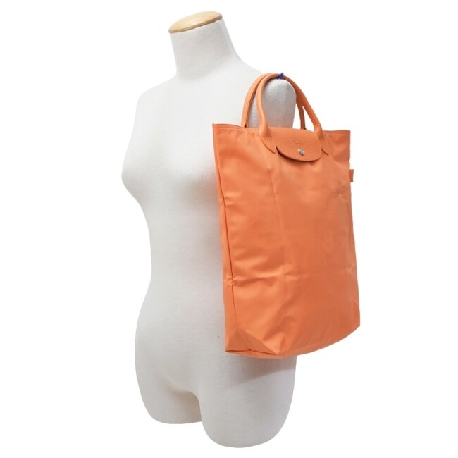 LONGCHAMP LE PLIAGE GREEN系列刺繡手提包(中/橙)10168-919-P54