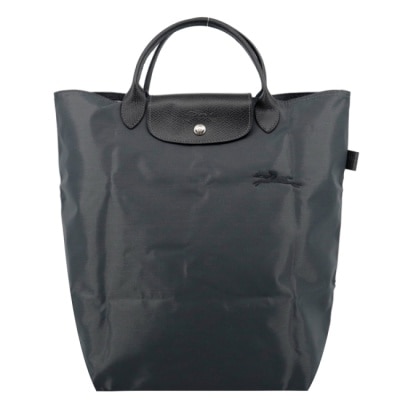 LONGCHAMP LONGCHAMP LE PLIAGE GREEN系列刺繡手提包(中/石墨灰)10168-919-P66