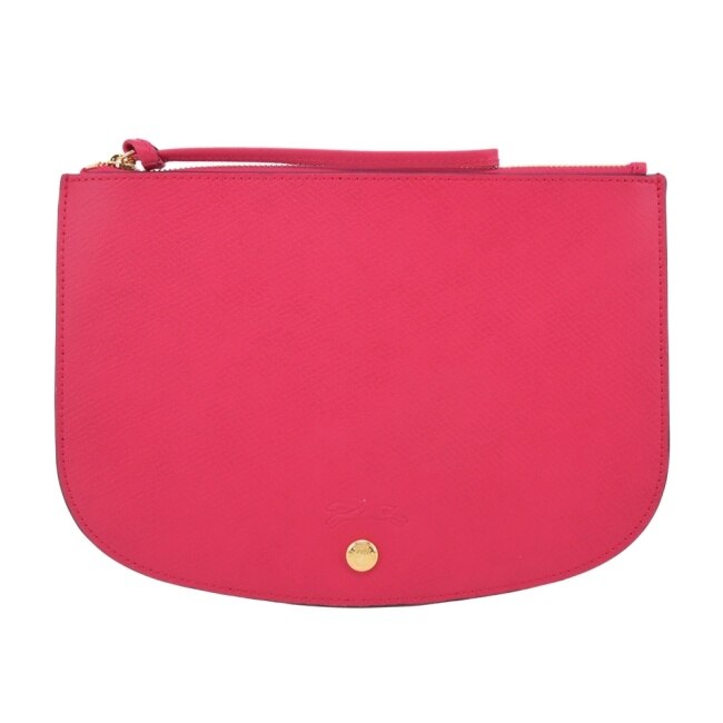 LONGCHAMP EPURE系列牛皮壓印半月型手拿包(洋紅)10250-HYZ-J13