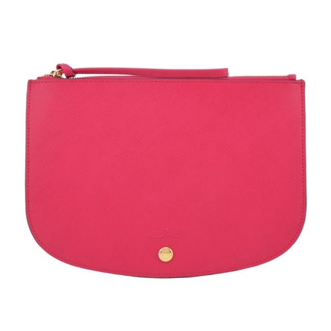 LONGCHAMP EPURE系列牛皮壓印半月型手拿包(洋紅)10250-HYZ-J13