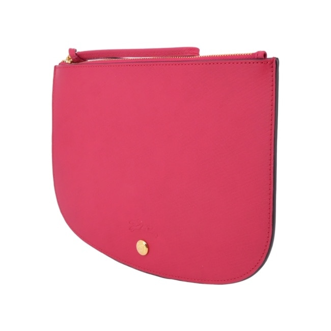 LONGCHAMP EPURE系列牛皮壓印半月型手拿包(洋紅)10250-HYZ-J13