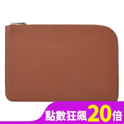 LONGCHAMP LONGCHAMP LE FOULONNE系列牛皮手拿包(焦糖)30040-021-121